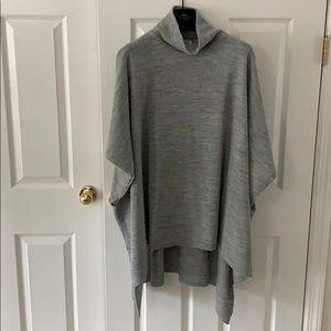 Summer & Rose Gray Knit Poncho Pullover Cowl Neck